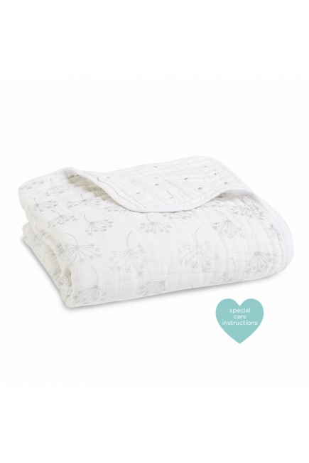 Муслиновое одеяло Aden&Anais, мерцающее, Metallic Silver Deco