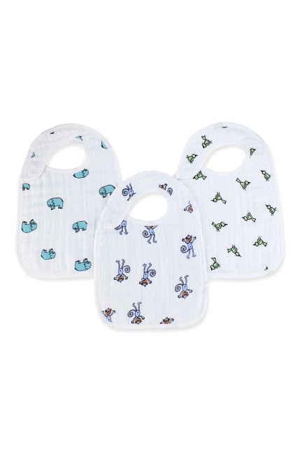 Aden&Anais набор 3 слюнявчиков, Jungle Jam (джунгли)