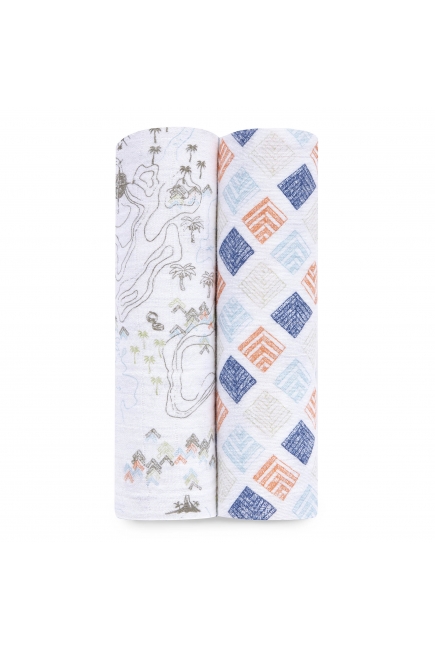 Муслиновые пеленки Aden&Anais для новорожденных большие, набор 2, Warrior Finn