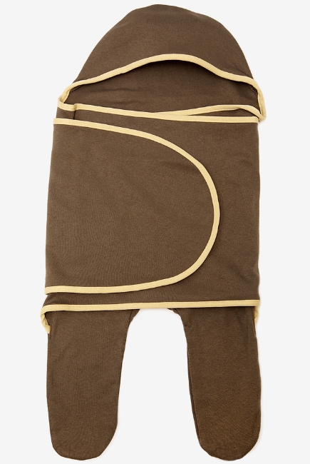 Пеленка кокон для новорожденных (комбинезон-конверт), коричневый