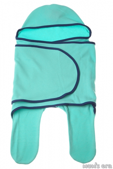 Пеленка кокон для новорожденных (комбинезон-конверт), ментол