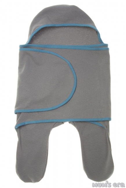 Пеленка кокон для новорожденных (комбинезон-конверт), серый