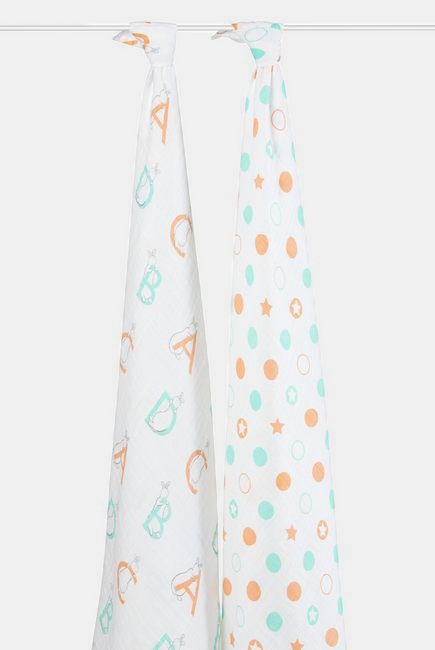 Муслиновые пеленки для новорожденных Aden&Anais большие, набор 2, Pat The Bunny