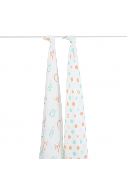 Муслиновые пеленки для новорожденных Aden&Anais большие, набор 2, Pat The Bunny