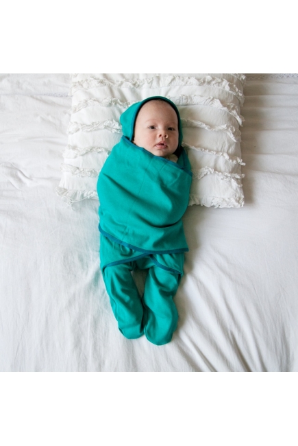 Пеленка кокон для новорожденных (комбинезон-конверт), ментол