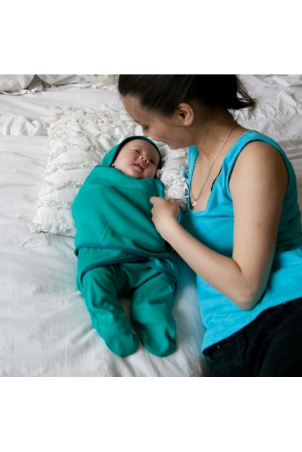 Пеленка кокон для новорожденных (комбинезон-конверт), васаби