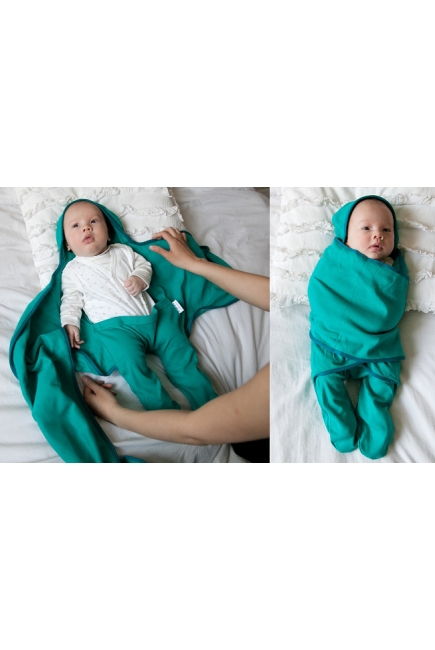Пеленка кокон для новорожденных (комбинезон-конверт), нэви