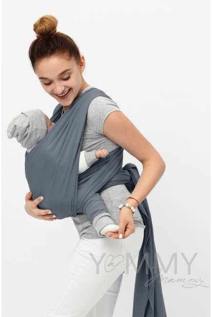 Слинг-шарф трикотажный, цвет "темно-серый"