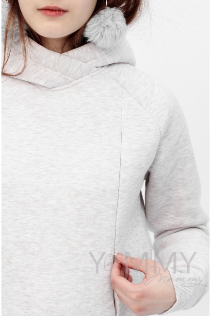 Костюм для беременных и кормящих с начесом, бежевый