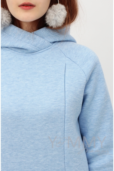 Костюм для кормящих и беременных с начесом, голубой