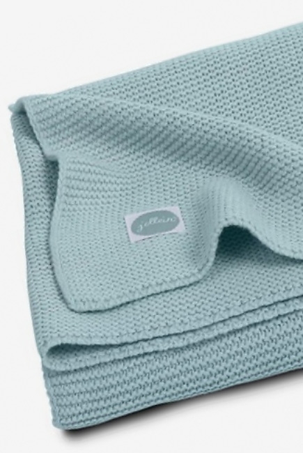 Вязаный плед для новорожденных Jollein Basic Knit, серо-зеленый