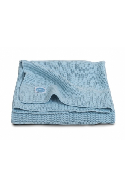 Вязаный плед для новорожденных Jollein Basic Knit, сине-голубой, средний