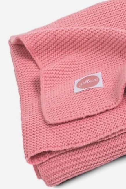 Вязаный плед для новорожденных Jollein Basic Knit, коралл, средний