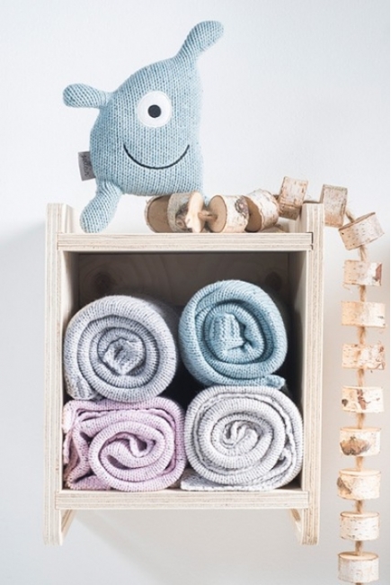 Вязаный плед для новорожденного Jollein Confetti, серый, средний