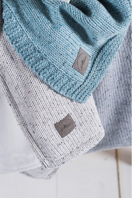 Вязаный плед для новорожденного Jollein Confetti, серый, средний