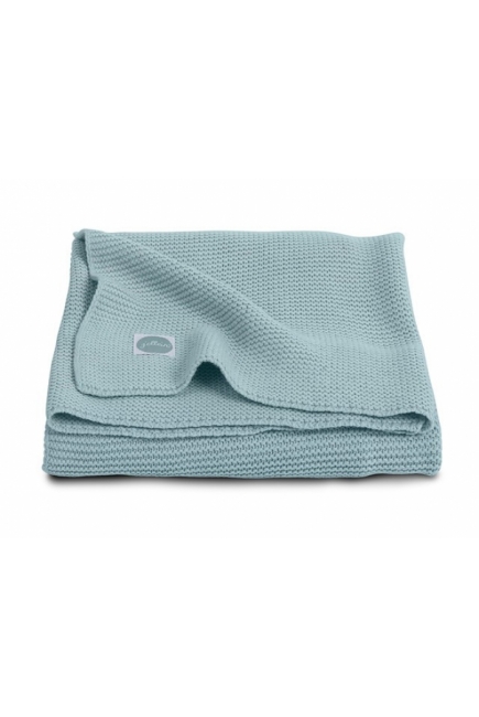 Вязаный плед для новорожденных Jollein Basic Knit, серо-зеленый