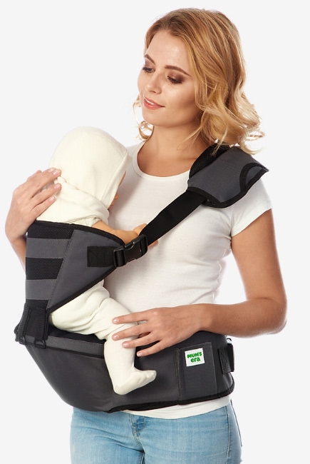 Хипсит со спинкой Comfort Mums Era, антрацит-черный