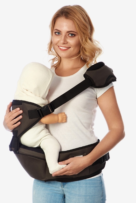 Хипсит со спинкой Comfort Mums Era, хаки-черный