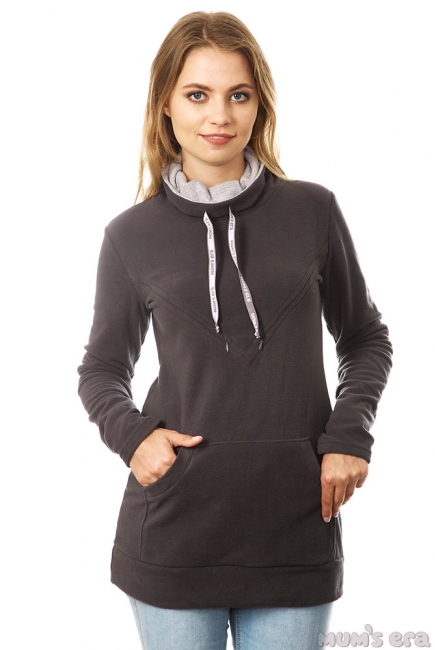 Толстовка для кормящих и беременных из флиса Olimpius, антрацит