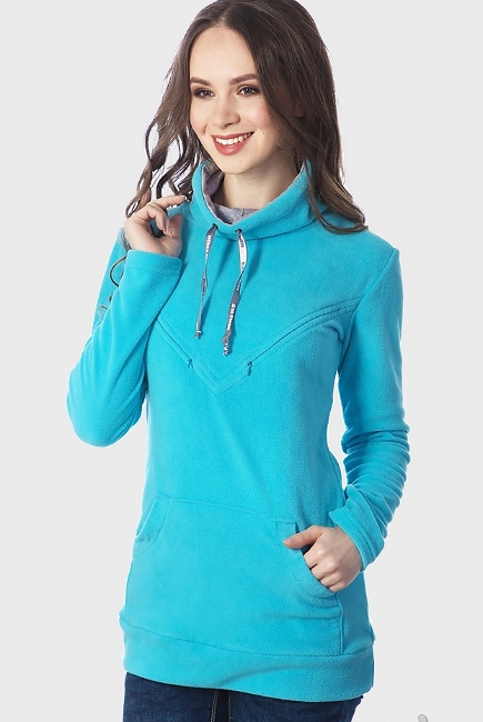 Толстовка для кормящих и беременных из флиса Olimpius, бирюзовый