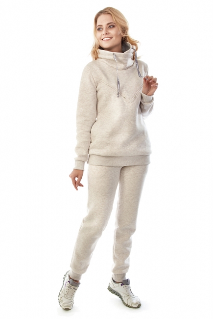 Костюм для кормящих и беременных из футера Sandra, бежевый