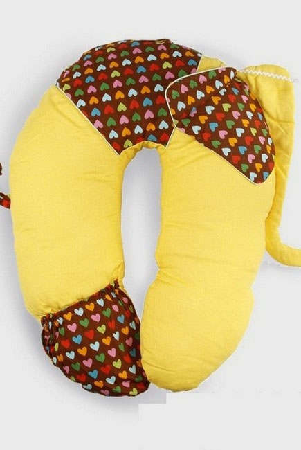 Подушка для беременных и кормящих "Слон Радостный", желтый