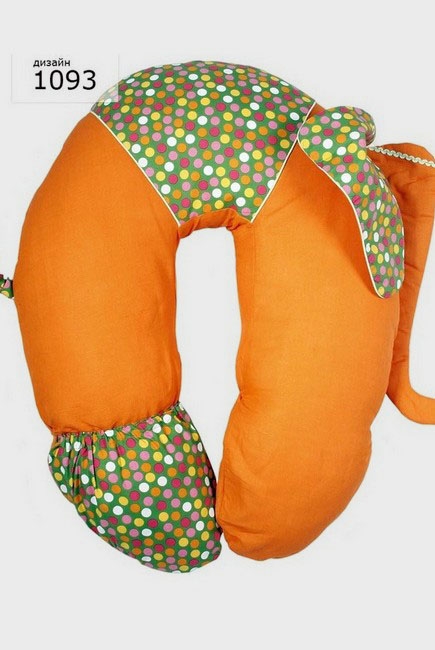 Подушка для беременных и кормящих "Слон Радостный", оранжевый