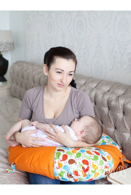 Подушка для беременных и кормящих "Слон Радостный", оранжевый