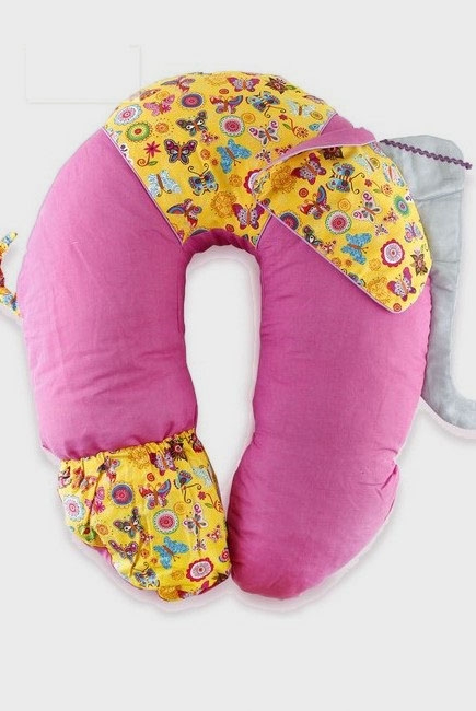 Подушка для беременных и кормящих "Слон Радостный", розовый