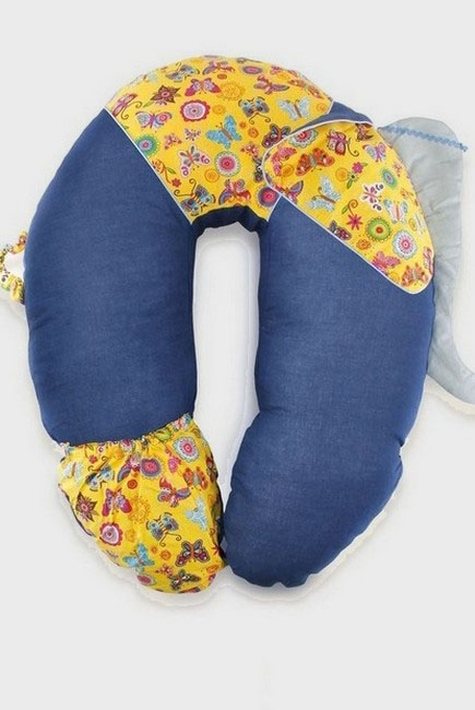 Подушка для беременных и кормящих "Слон Радостный", синий