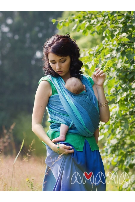 Слинг-шарф «Табатай» Амама, бирюзовый полосатый