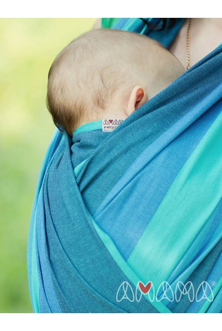 Слинг-шарф «Табатай» Амама, бирюзовый полосатый