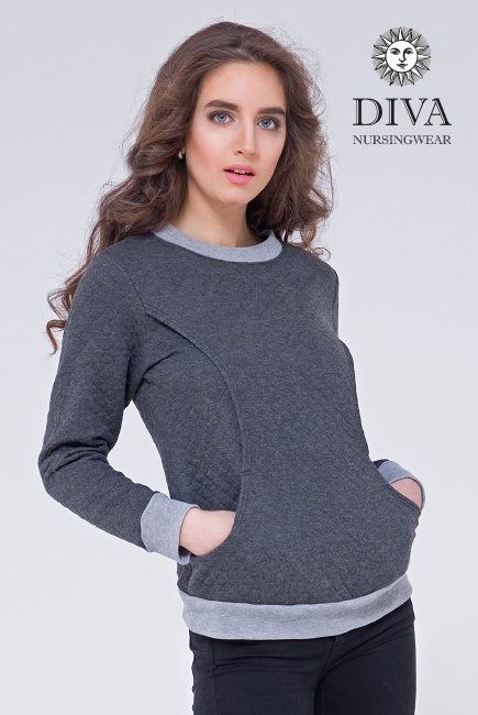 Костюм для кормящих и беременных из капитония Diva Amelia, Grafite