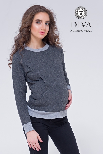 Костюм для кормящих и беременных из капитония Diva Amelia, Grafite
