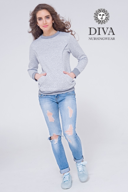 Толстовка для кормящих и беременных из капитония Diva Amelia, Nebbia
