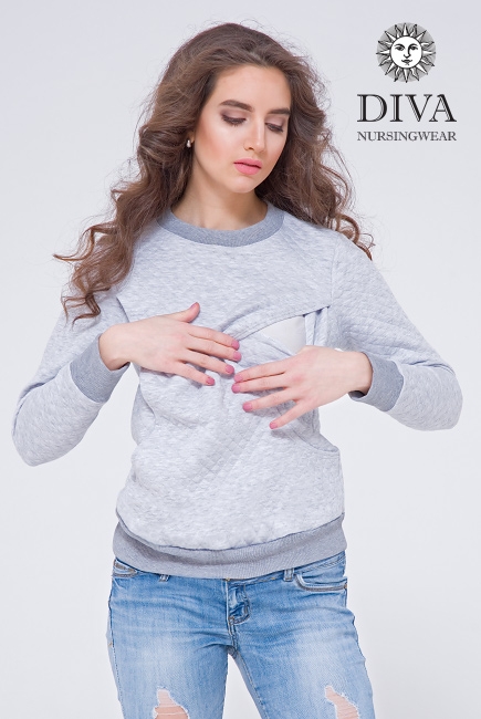 Толстовка для кормящих и беременных из капитония Diva Amelia, Nebbia