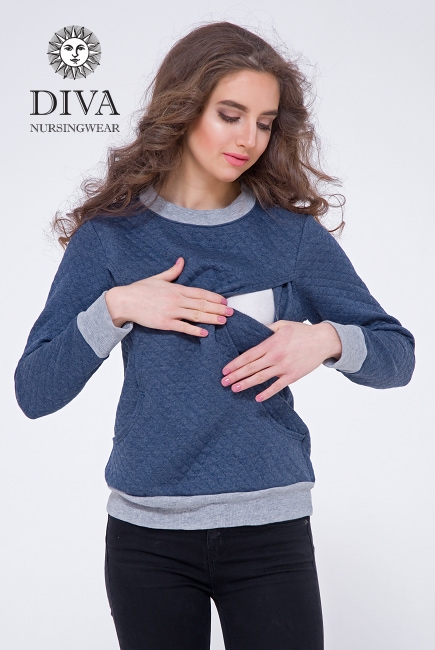 Толстовка для кормящих и беременных из капитония Diva Amelia, Notte