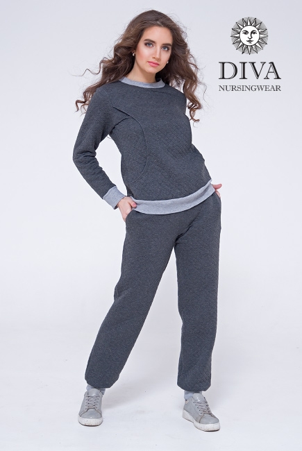 Костюм для кормящих и беременных из капитония Diva Amelia, Grafite