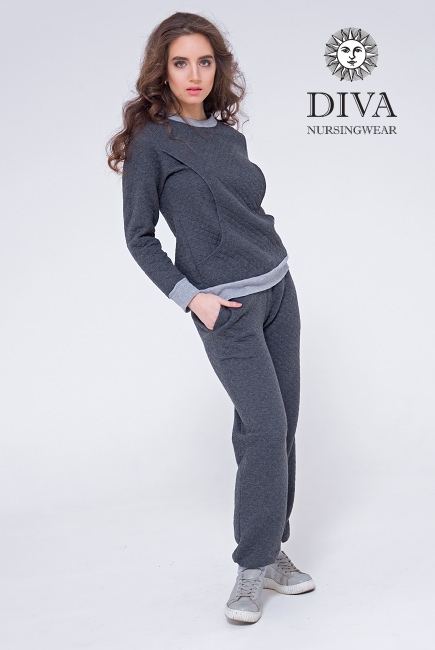 Костюм для кормящих и беременных из капитония Diva Amelia, Grafite
