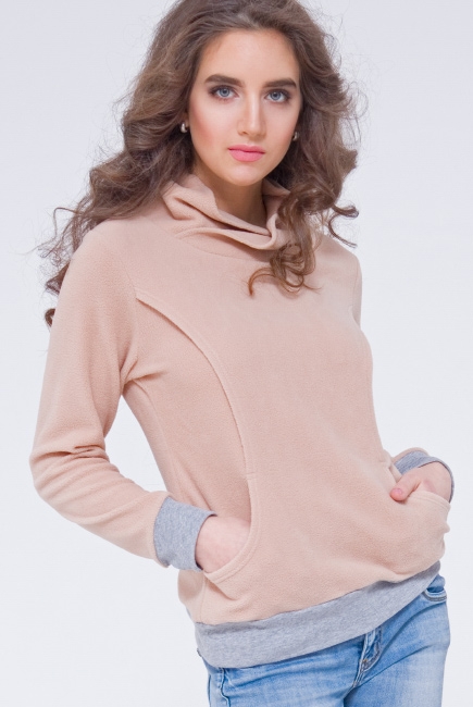 Толстовка для беременных и кормящих флисовая Diva Sabina, Grano