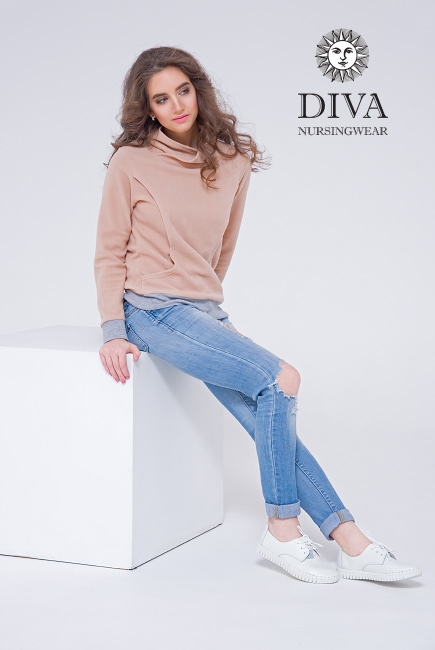 Толстовка для беременных и кормящих флисовая Diva Sabina, Grano