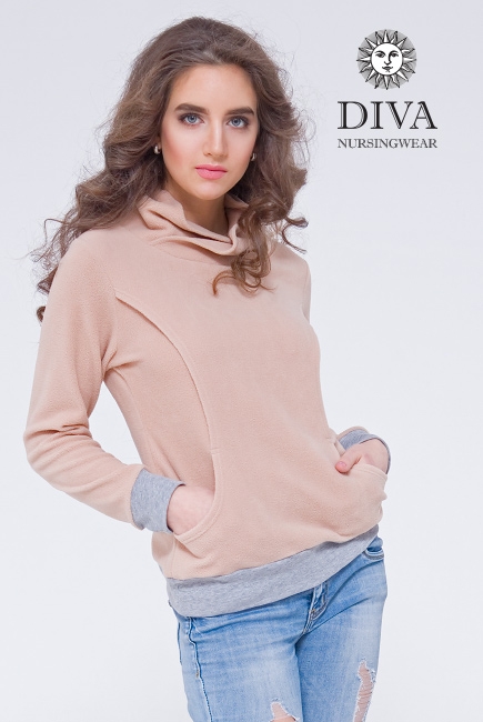Толстовка для беременных и кормящих флисовая Diva Sabina, Grano