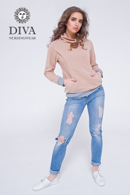 Толстовка для беременных и кормящих флисовая Diva Sabina, Grano