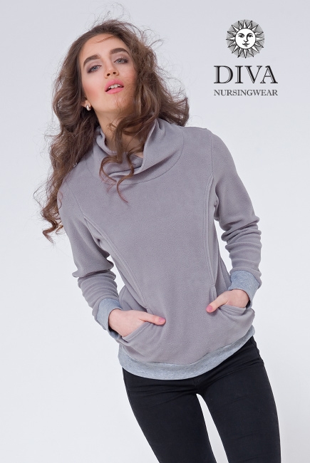 Толстовка для беременных и кормящих флисовая Diva Sabina, Nebbia