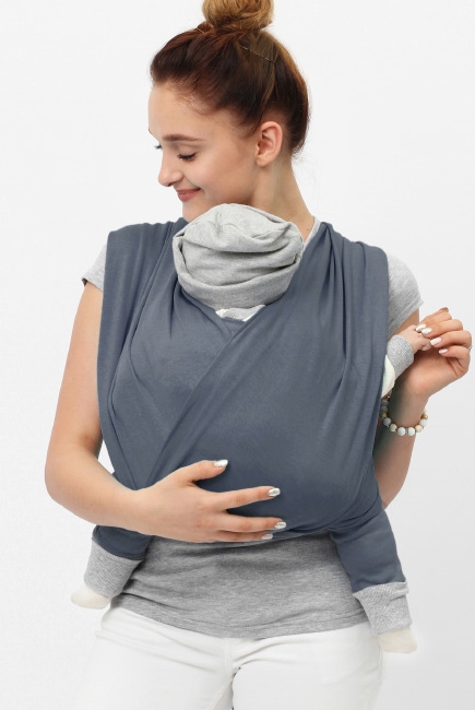 Слинг-шарф трикотажный, цвет "темно-серый"