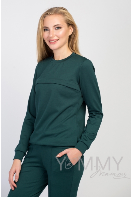 Костюм из плотной вискозы изумрудный