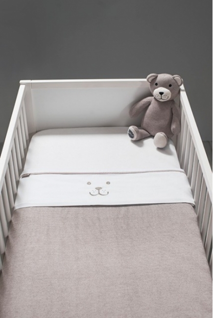 Вязаный плед для новорожденных Jollein Natural, песочный