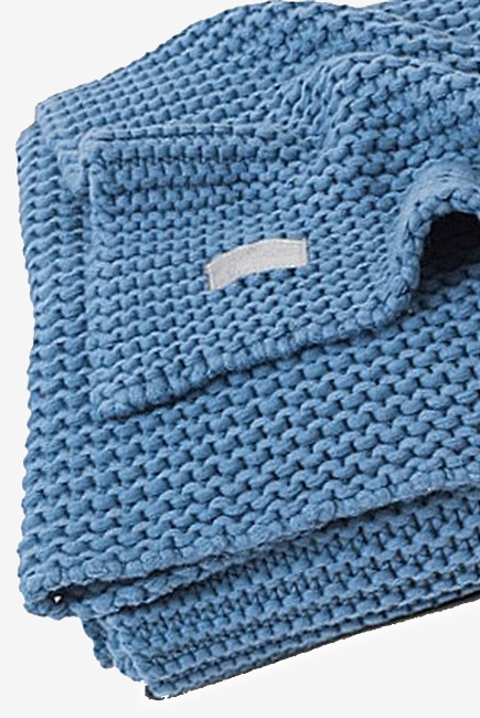 Вязаный плед для новорожденных Jollein Heavy, голубой