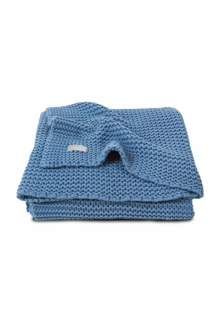 Вязаный плед для новорожденных Jollein Heavy, голубой