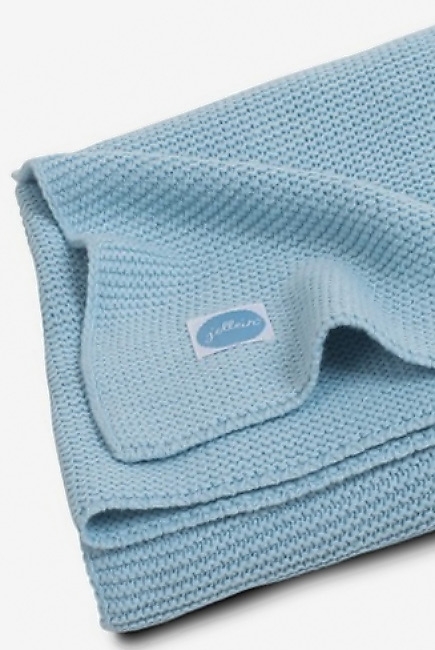 Вязаный плед для новорожденных Jollein Basic Knit, сине-голубой, большой
